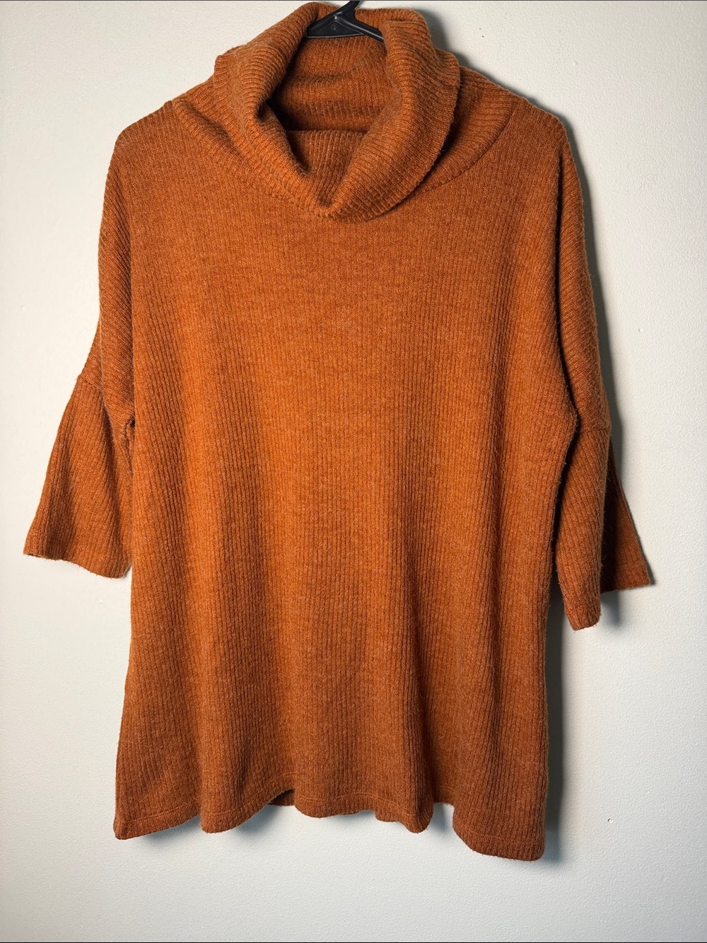 Simply Noelle Cozy Cowl Neck Sweater - Burnt Orange Size M